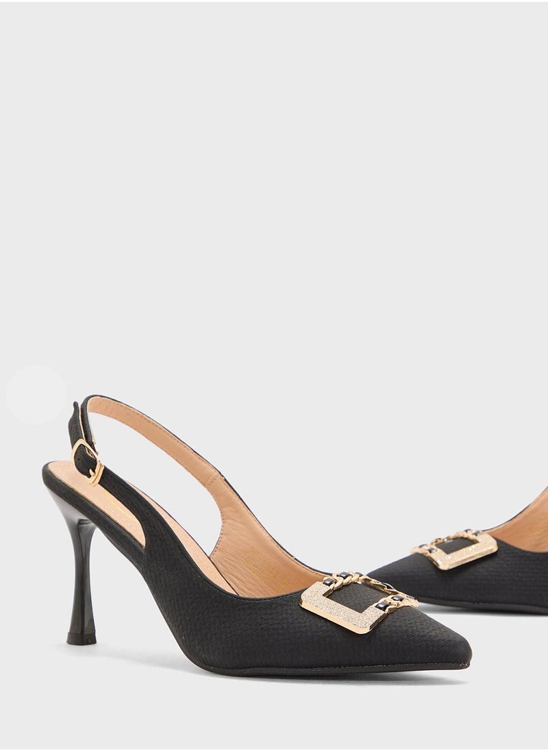 B&R High Heeled Sling Back Pump  - Image 4