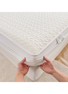 Huitich Waterproof Fitted Bedding Topper Set 180 x 200 cm King Size - White Protect Your Mattress and Pillows Includes 2 Pillowcases  - Image 2