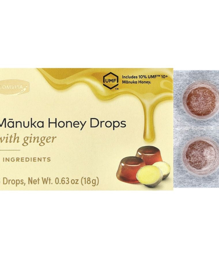 Manuka Honey Drops with Ginger 6 Drops 0.63 oz (18 g)