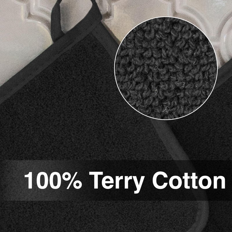 RITZ Terry Potholder & Hot Pad: Unparalleled Heat Resistant, Durable 100% Cotton â€“ Ergonomically Designed for Optimal Grip â€“ Easy-Care Machine Washable â€“ 2-Pack, Black - Image 2
