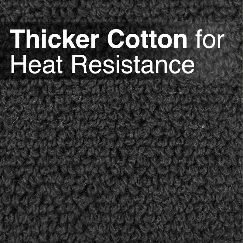 RITZ Terry Potholder & Hot Pad: Unparalleled Heat Resistant, Durable 100% Cotton â€“ Ergonomically Designed for Optimal Grip â€“ Easy-Care Machine Washable â€“ 2-Pack, Black - Image 3