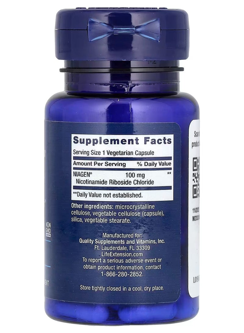 Life Extension NAD+ Cell Regenerator, 100 mg, 30 Vegetarian Capsules - Image 2