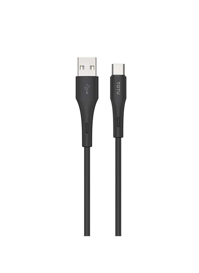 توتو سلسلة TOTU BT-023SKIN SENSE Series USB إلى كبل بيانات السيليكون من النوع C ، الطول: 2M (أسود)  - Image 1