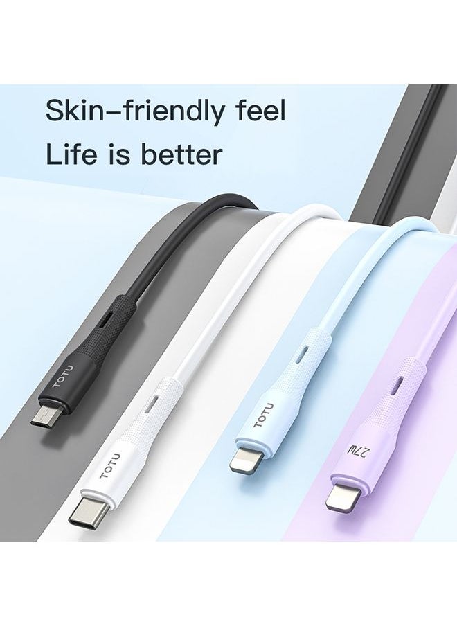 توتو سلسلة TOTU BT-023SKIN SENSE Series USB إلى كبل بيانات السيليكون من النوع C ، الطول: 2M (أسود)  - Image 2
