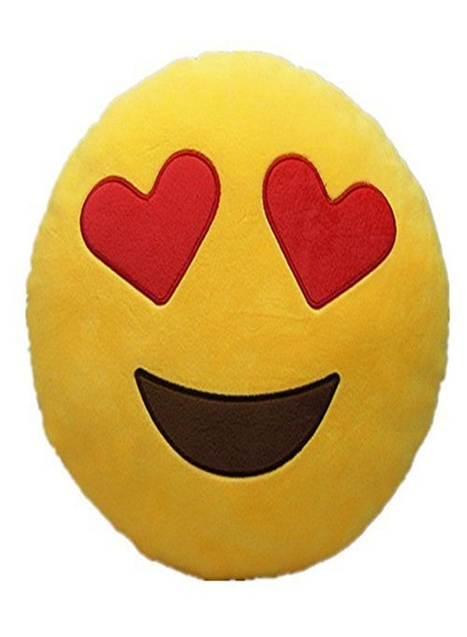 Aarushi Stuffed Soft Smiley Love Cushion for Kids Yellow Colour Plush Round - Image 1