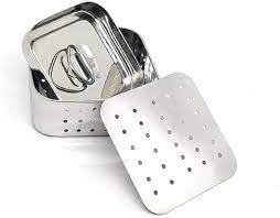 Auraaq Auraaq Stainless Steel Square Shape Indian PaneerTofu Press Mould Maker Silver Square Design 300 ML Size 11x11x4 Cm  - Image 5