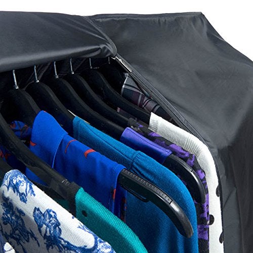 HANGERWORLD 6ft Large Black Clothes Rack Cover with 2 Zippers - Waterproof Nylon, Breathable, Dust Protector for Storage (Garment Rack Cover ONLY) - Image 5