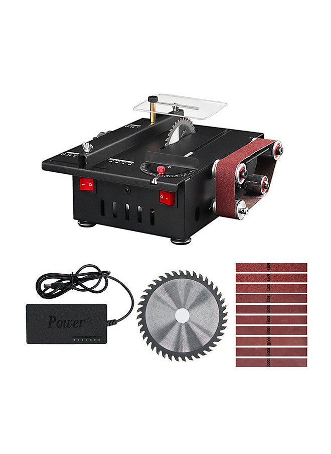 Generic - 150W Mini Bench Saw and Belt Sander Variable Speed Circular Table Saw 30mm Cutting Depth DIY Benchtop Sanding Machine with 10 Sanding Belts for Wood Plastic Stone Metal Knife - Image 1