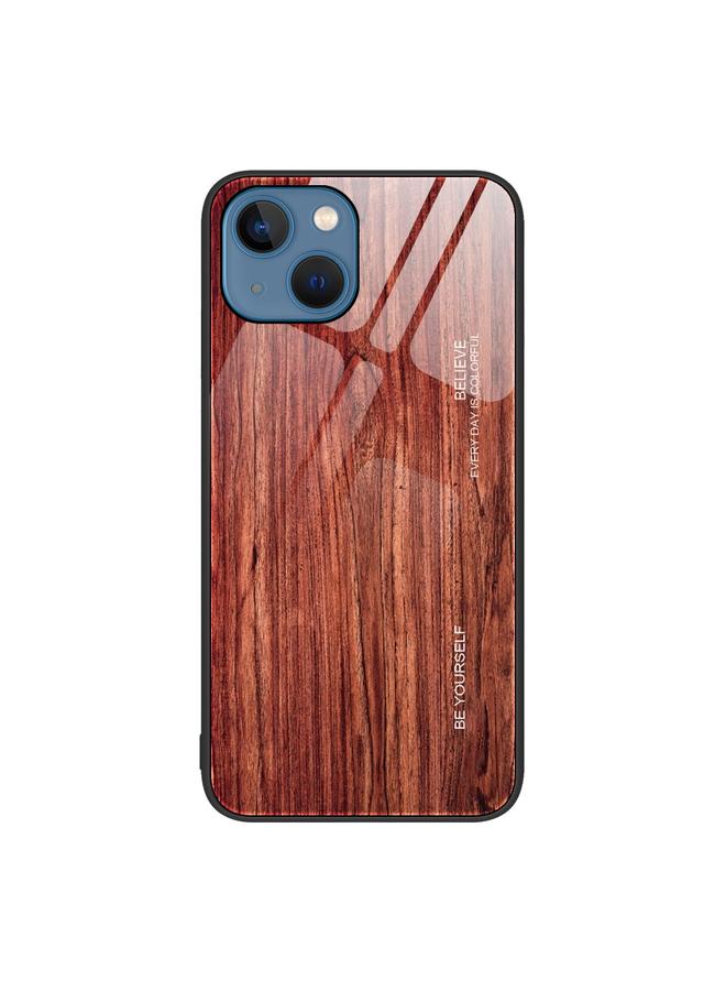 erorex Case For iPhone 14 Wood Grain Glass Protective Case - Image 1