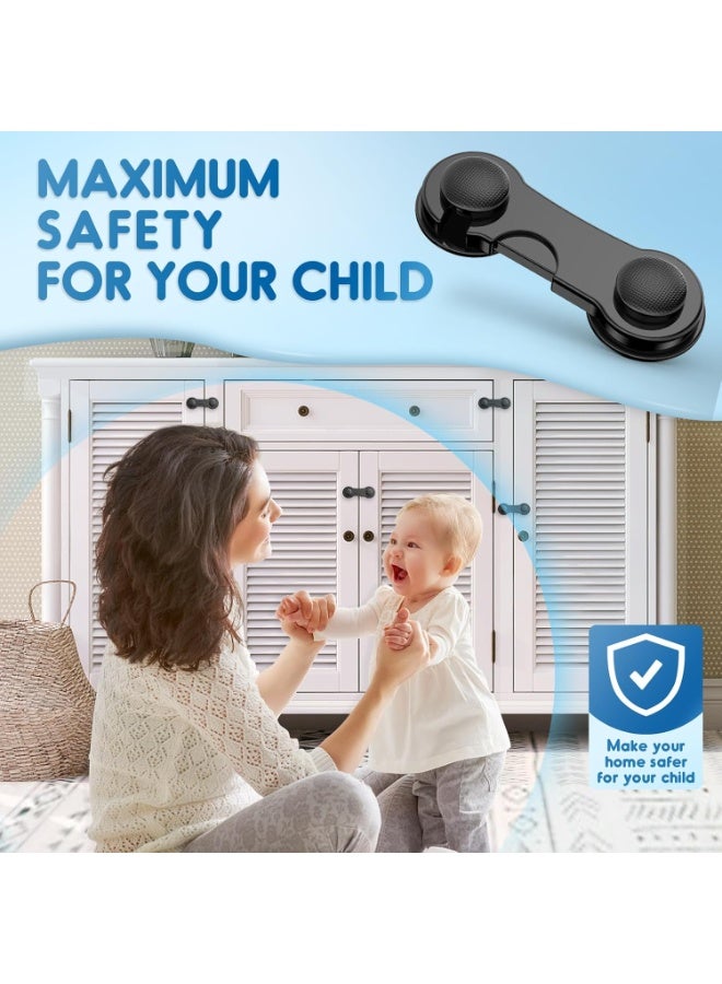 DIOTTI 15 Pack Baby Proof Cabinet & Drawer Locks, Child Safety Latches for Cabinets, Drawers, Fridge, Oven & Toilet, Easy Adhesive Install, No Tools Needed - Image 2