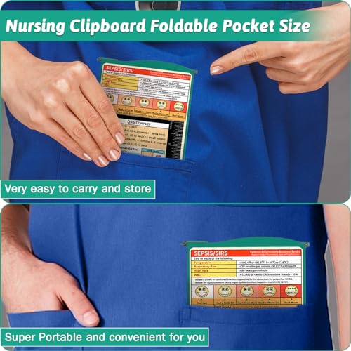 Trustnice Nursing Clipboard Foldable Clipboard Medical: Edition Cheat Sheets Aluminum 3 Layers Foldable Clipboards Nursing Pocket Size Profile Clip Nurse Clipboards Notepad for Nurses Students and Doctors - Image 2