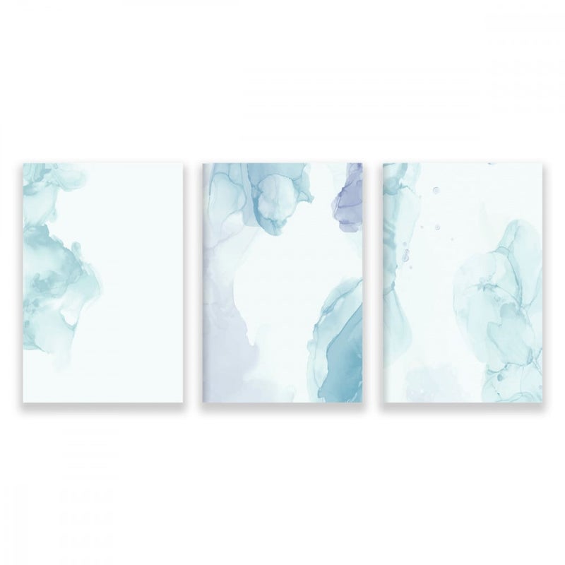 Marktna Three modern canvas paintings with an abstract design and a hollow frame, measuring (150×70), three pieces - Image 1