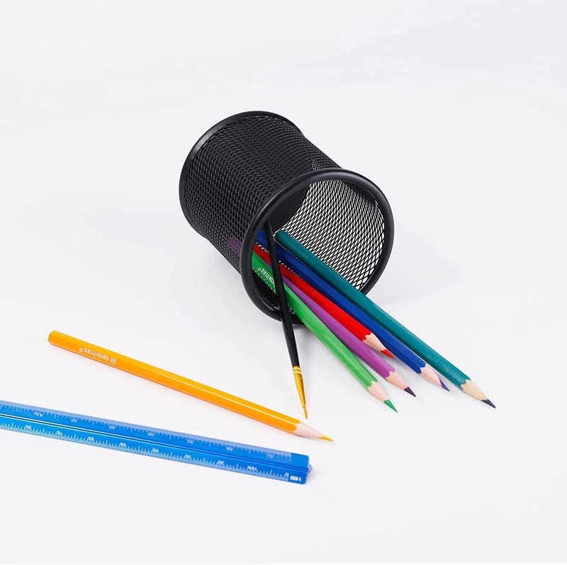 SBA PRIME Pencil Holder for Office Desk | Metal Pen Holder | Round Wire Mesh Organizer Stand for Home, School & Office (Round) - Image 4