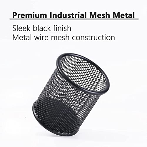SBA PRIME Pencil Holder for Office Desk | Metal Pen Holder | Round Wire Mesh Organizer Stand for Home, School & Office (Round) - Image 5