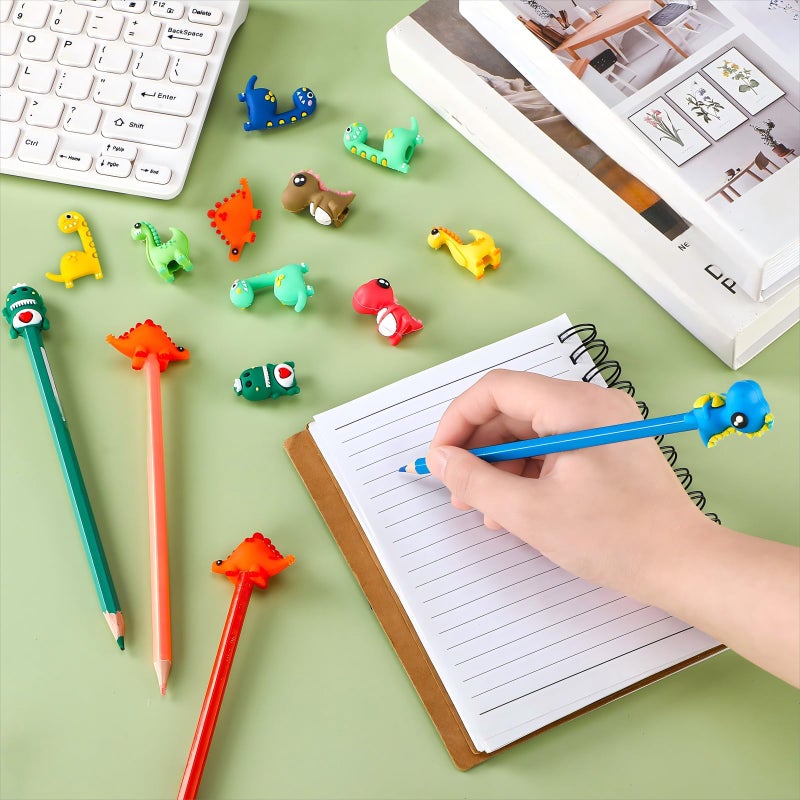 Marspark 30 Pieces Dinosaur Pencil Toppers Animal Pencil Charms Dinosaur Pen Clip on Toppers Prizes Gifts Cute Pen Decoration for Office Party Supplies Favors - Image 4