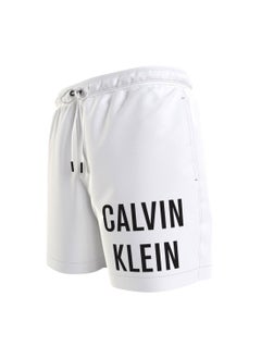 CALVIN KLEIN Calvin Klein Men's Swim Shorts - Medium Drawstring - Swimwear - Polyester , White  - Image 2