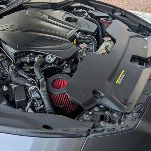 KYOSTAR Universal 6" (152mm) High-Flow Air Filter, Reusable Cone Cold Air Intake, High Performance, Washable, Clamp-On Car High Flow Air Kit, Flange Diameter: 6 Inch, Filter Height: 6.2 Inch, Red - Image 4