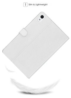 اوميكر غطاء حماية قلاب من جلد البولي يوريثان بإغلاق مغناطيسي لهاتف لينوفو تاب P11 / P11 Plus 4G 2021 أبيض  - Image 4