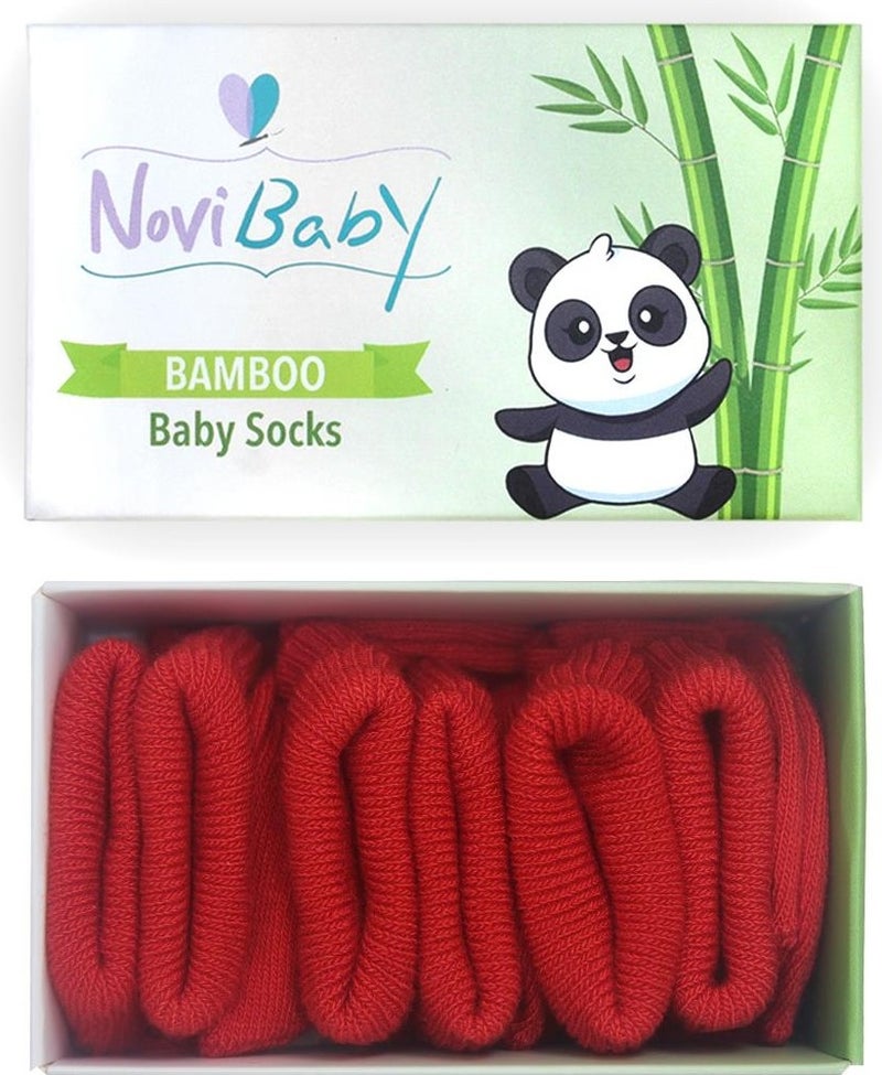 Novibaby 3-Piece Bamboo Newborn Baby Socks I Rudy I 0-6 Months  - Image 1