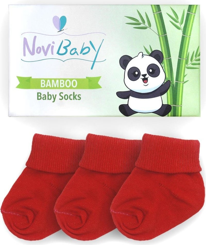 Novibaby 3-Piece Bamboo Newborn Baby Socks I Rudy I 0-6 Months  - Image 3