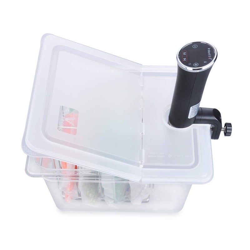 EVERIE EVERIE Sous Vide Container 12 Quart EVC-12 with Collapsible Hinged Lid Compatible with Anova Nano or AN500-US00 or Anova Pro 3.0 or Anova Mini, Also Fits Instant Pot  - Image 3