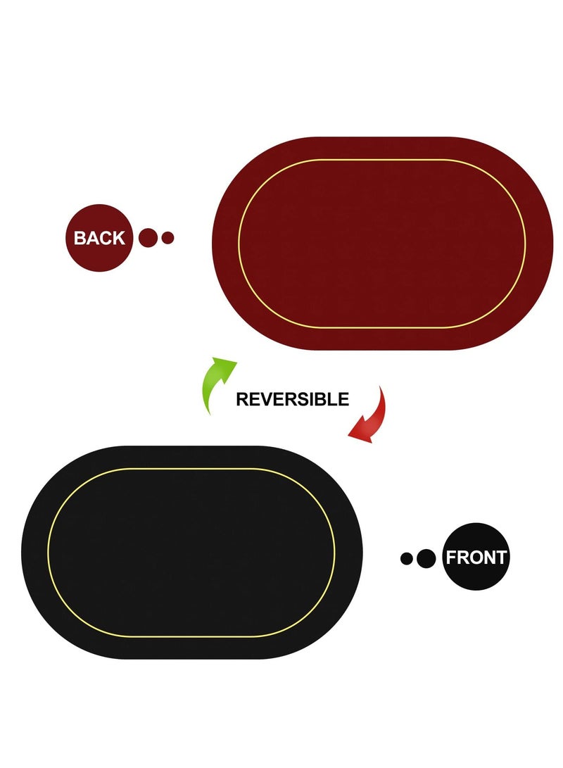 SYOSI Placemats Oval Placemats Faux Leather for Dining Table Double Sided Color Wipeable Table Mats Heat Resistant Placemats for Kitchen Wedding Restaurant Table Set of 6 - Image 5