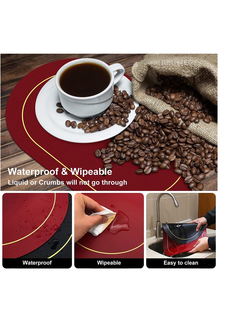 SYOSI Placemats Oval Placemats Faux Leather for Dining Table Double Sided Color Wipeable Table Mats Heat Resistant Placemats for Kitchen Wedding Restaurant Table Set of 6 - Image 3