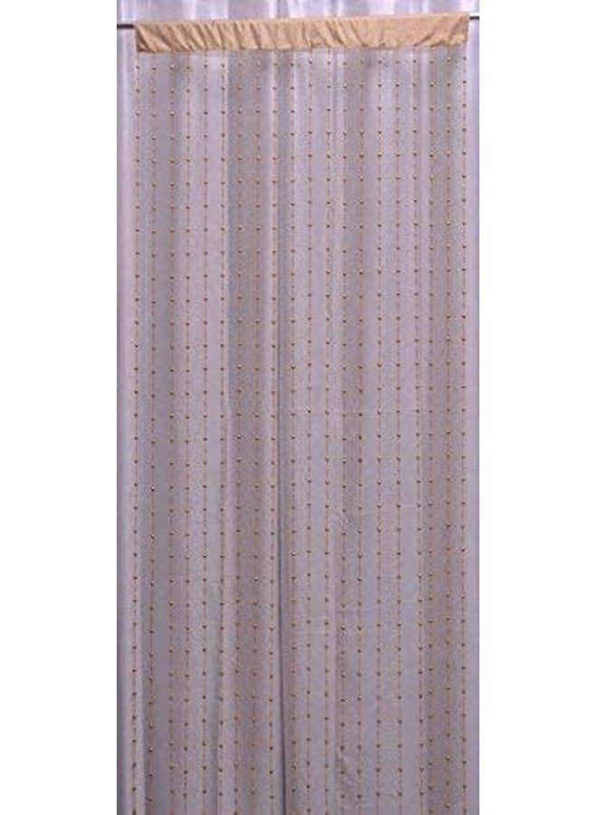 بينديا ستارة Pindia الدائرية الرائعة المصنوعة من البلاستيك اللامع بطول 7 أقدام مع خرز ذهبي للتعليق على الباب والنافذة وخيوط الخرز وقضيب شفاف للتعليق في الغرفة - ذهبية - 7 × 3.5 قدم - Image 4