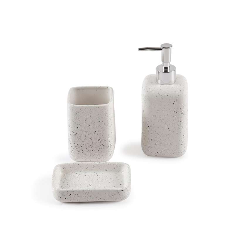 Pan Home Zen 3 Piece Ceramic Bath Accessories Set - White - Image 3