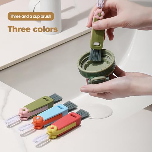 Pousbo 3 in 1 Cup Lid Cleaning Brush, 2025 New Crevice Cleaning Brush for Bottle Gap Tight Spaces, 3 in 1 Multifunctional Cleaning Portable Cup Lid Cleaner with Brush - Image 5