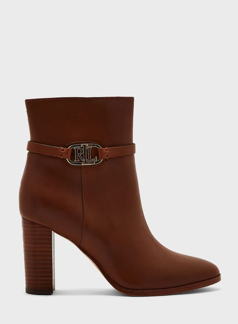Lauren Ralph Lauren Burnished Calf Ankle Boots