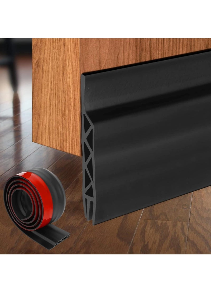 Arabest Door Draft Stopper, 100 cm Length Under Door Seal, Door Sweep for Exterior & Interior Doors, Door Bottom Draft Blocker Dust and Noise Insulation Weather Stripping Draft Guard Insulator, Black  - Image 1