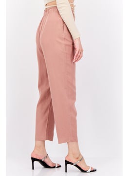 MANGO Women Regular Fit Plain Straight Leg Pants, Old Rose  - Image 2
