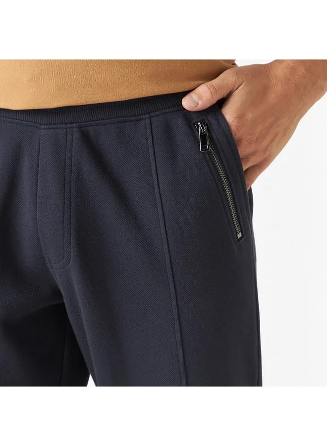 Iconic Iconic Solid Joggers with Drawstring Closure and Pockets