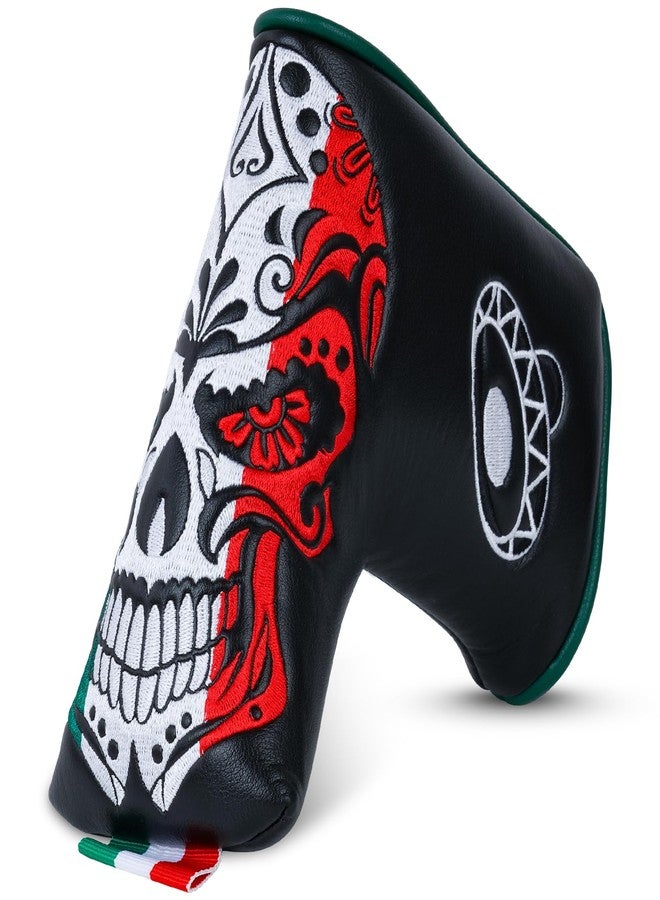 Big Crazy Golf Club Covers, Funny Golf Head Covers, Driver Headcover, Hybrid Headcover, Fairway Woods Head Covers, Putter Cover, Golf Gift Accessories for Men, Day of The Dead Skull Skeleton Design - Image 1