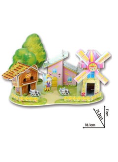 ويبي لعبة أحجية الصور المقطوعة ثلاثية الأبعاد من Webby Kid DIY Cozy Farm Building Model مع نباتات حقيقية، 38 قطعة  - Image 4