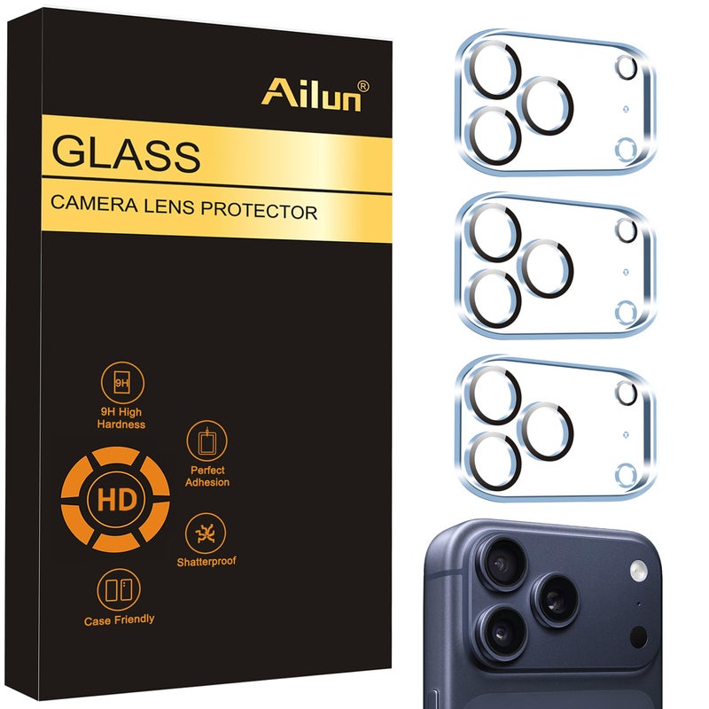 Ailun 3 Pack Camera Lens Protector for iPhone 17 Pro Max,Tempered Glass,9H Hardness,Ultra HD,Anti-Scratch,Case Friendly,Does not Affect Night Shots[Not for iPhone 17/17 Pro/iPhone Air] - Image 1
