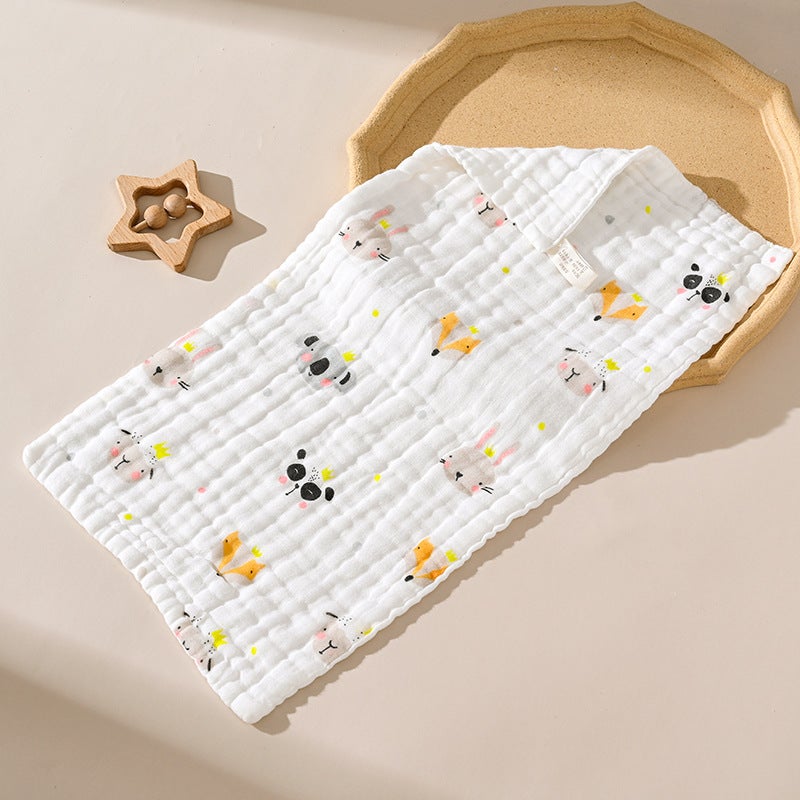 Gauze Six-Layer Small Towel Pure Cotton Class A Baby Gauze Face Towel Burp Cloth Bubble Gauze Bath Towel Drool Towel - Image 1