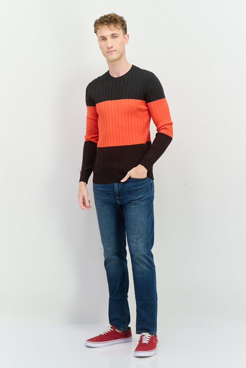 Sorbino Men Crew Neck Textured Long Sleeves Sweatshirt, Red - Image 5
