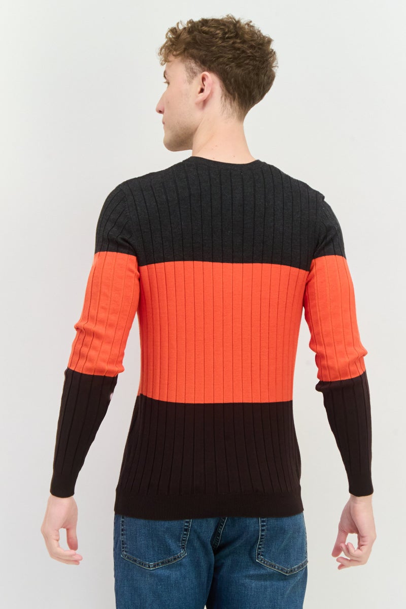 Sorbino Men Crew Neck Textured Long Sleeves Sweatshirt, Red - Image 3
