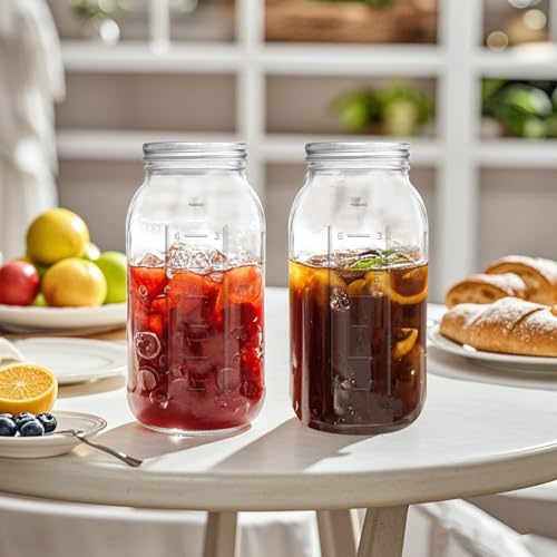 eleganttime 64 oz Mason Jar Wide Mouth 3 Pack,Large Half Gallon Mason Jar with Airtight Lid,Big 1/2 Gallon Big Mason Jars for Canning,Pickling, Fermentation and Preservation - Image 2