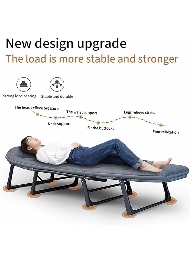 Generic - Outdoor Lounge Chairs,Folding Chair,Folding Bed,Camping Chair,Lounge Chair,6 Positions Adjustable Sleeping Cots for Office,Patio,Beach & Family Camping - Image 1