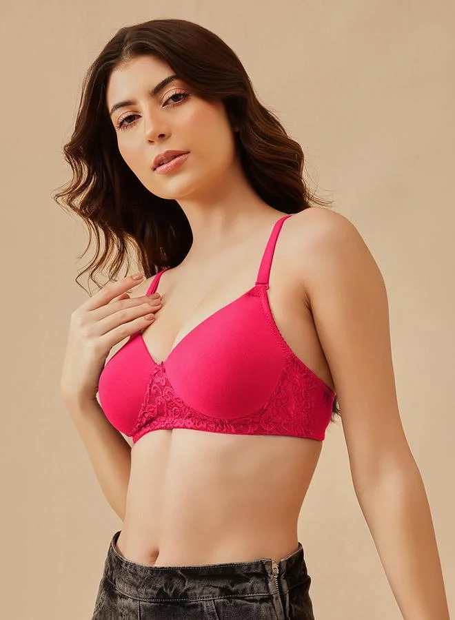 Clovia Padded Non-Wired Full Coverage Multiway T-shirt Bra - Cotton