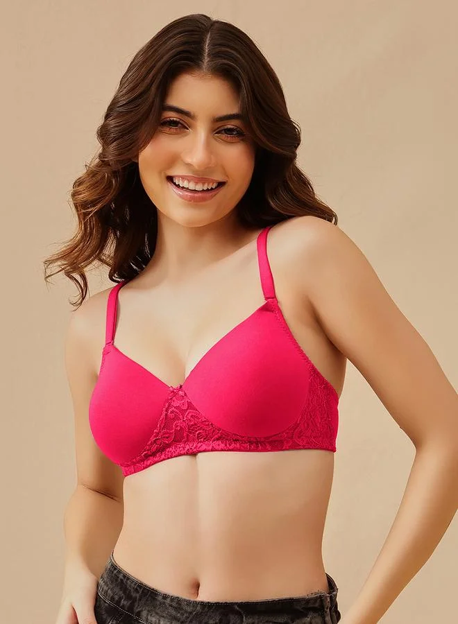 Clovia Padded Non-Wired Full Coverage Multiway T-shirt Bra - Cotton