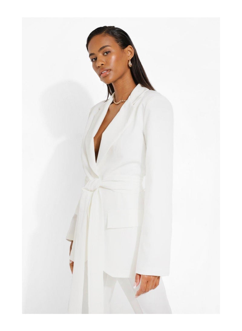 boohoo - Obi Tie Waist Tailored Blazer - Image 1