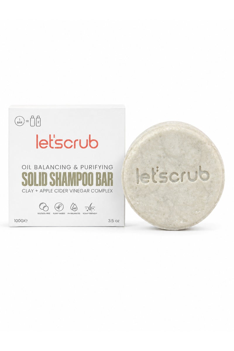 Balancing and Purifying Solid Shampoo Bar for Oily Hair 100 Gr | Clay + Apple Cider Vinegar | Sls/Paraben Free - Image 2