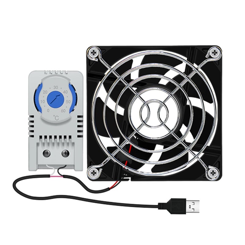 USB Computer Cooling Fan High Speed 80mm Computer Adjustable 5v Heatsink for Cabinet Adjustable Thermostat - Image 1
