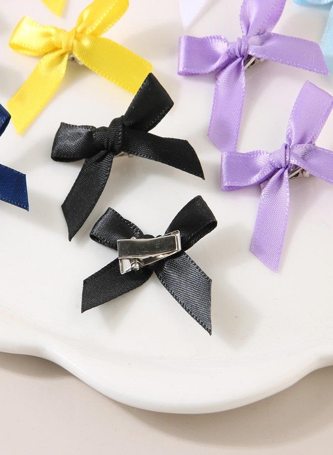 Shivashay 18 PCS Bow Hair Clips Satin Mini Bowknot Hair Bows Kawaii Bow Claw Clip Barrettes Ribbon Hairpins for Women Girls | (Multicolour) - Image 4