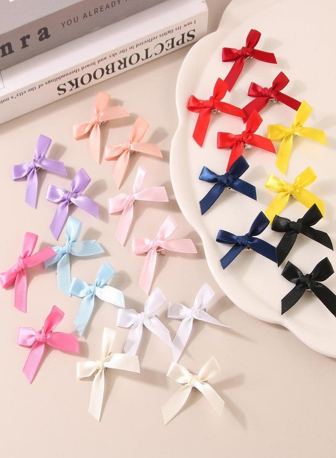Shivashay 18 PCS Bow Hair Clips Satin Mini Bowknot Hair Bows Kawaii Bow Claw Clip Barrettes Ribbon Hairpins for Women Girls | (Multicolour) - Image 2