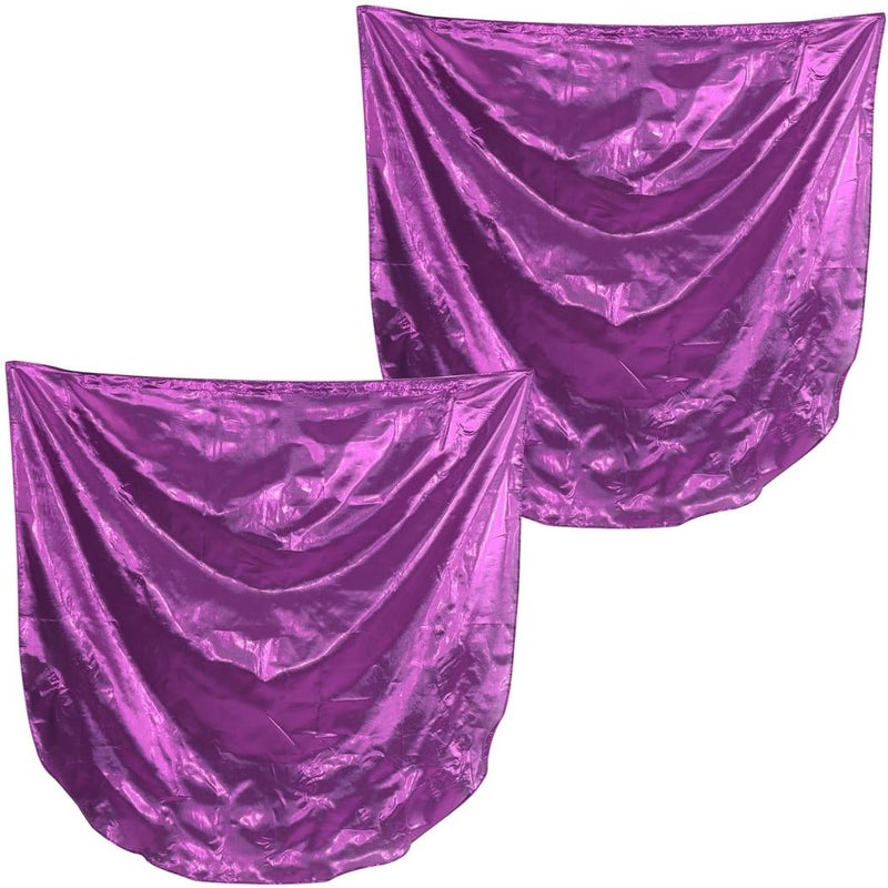 Violet 55 Inch Telescopic Worship Flags Pair With Soft Semicircle Dance Prop Poles - Image 5